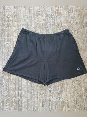 Champion Women's Black Athletic Cotton Shorts with Logo